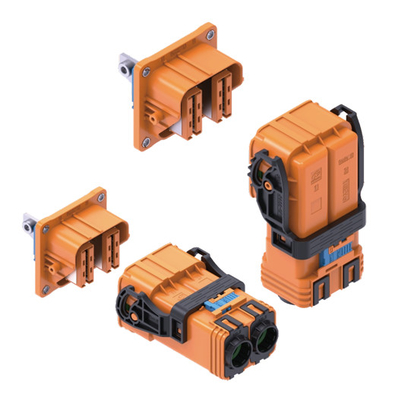 Connecteur hybride haute tension à 2 broches 400A 1000V avec HVIL et blindage à 360°