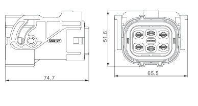 Neopower 6 broches haute tension 1000V 35A Connecteur d'alimentation et de signal automobile avec blindage à 360°