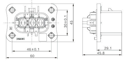 Connecteur électrique à haute performance à trois broches pour OBC et BDU, 1000V 40A, IP67
