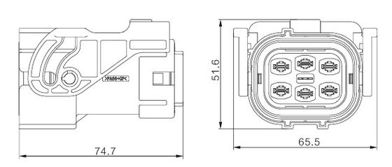 Connecteur automobile à 6 broches de haute tension de 1000 V pour l'alimentation OBC et BDU