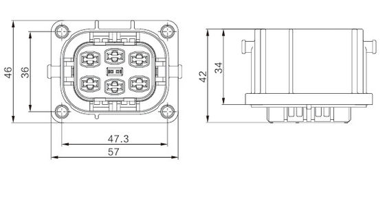 Connecteur automobile à 6 broches de haute tension de 1000 V pour l'alimentation OBC et BDU