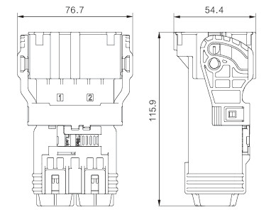 Neopower haut courant 300A 1000V Connecteur d'alimentation automobile à 2 broches avec HVIL pour les contrôleurs de batterie et de moteur de véhicules électriques