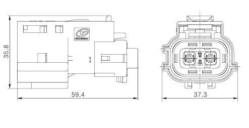 Connecteur automobile hybride 2 broches Neopower 24A 800V avec HVIL et blindage à 360°