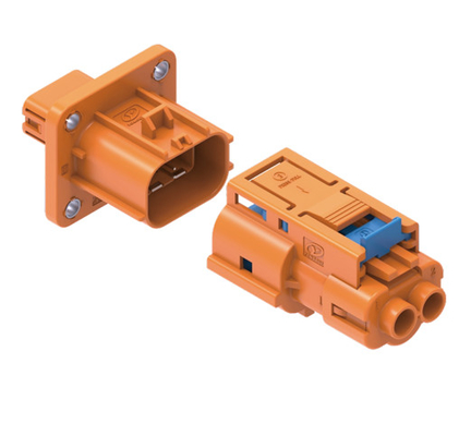 Connecteur automobile hybride 2 broches Neopower 24A 800V avec HVIL et blindage à 360°