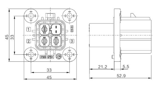 Neopower 800V 40A HVIL 2+1 épingle connecteur EV